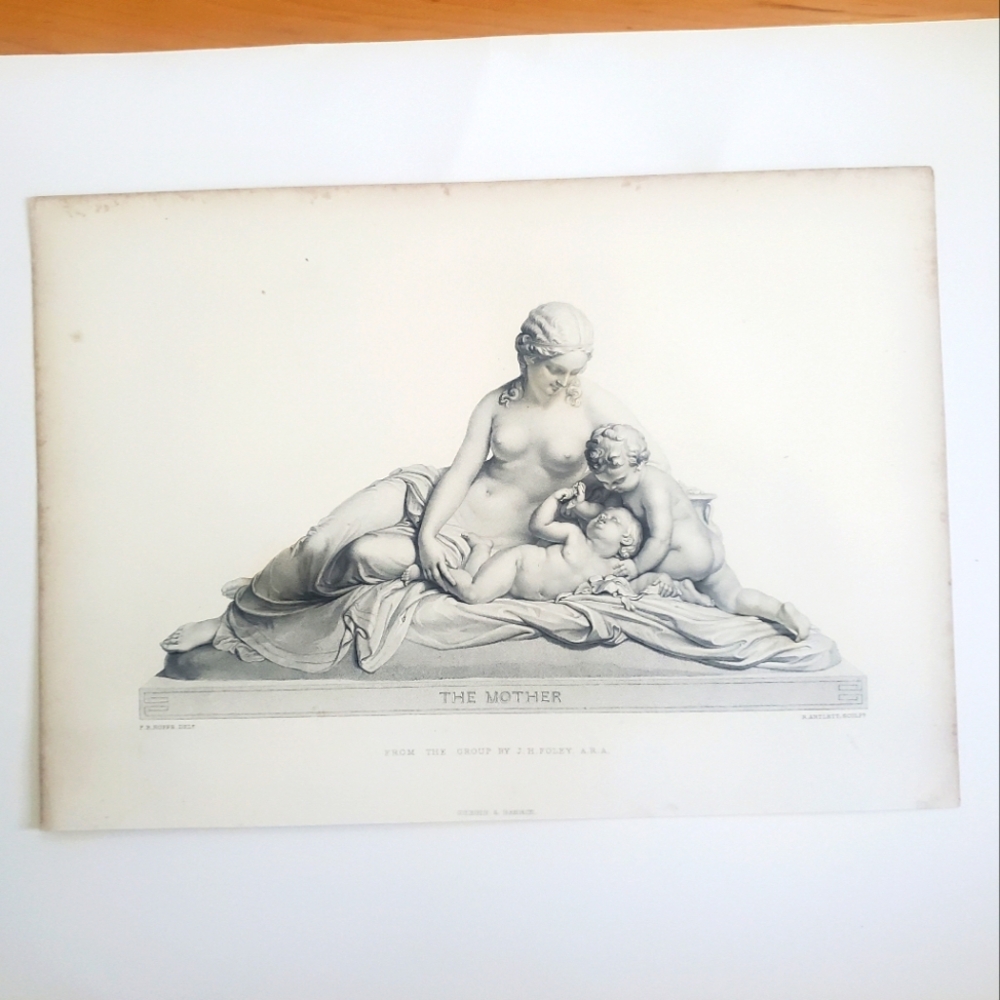 The Mother Antique Engraving /John Henry Foley 1850s